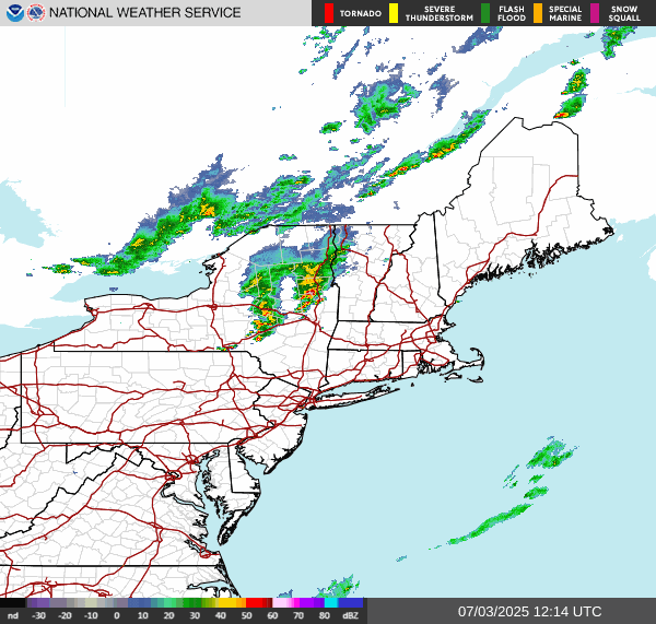 Weather radar map