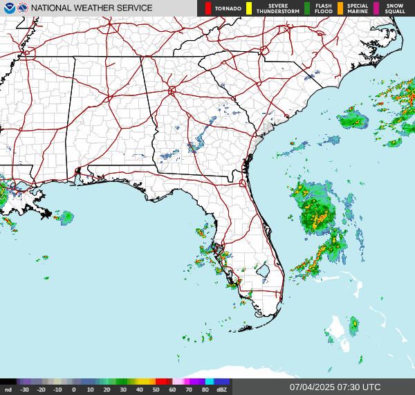 Weather radar map