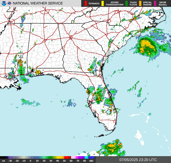 Weather radar map