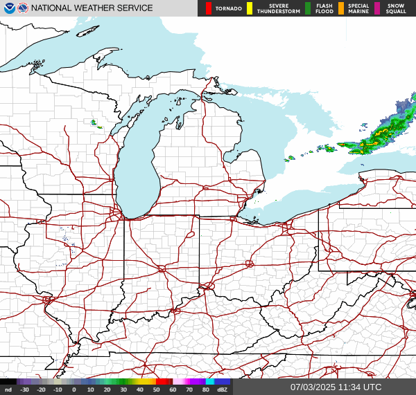 Weather radar map