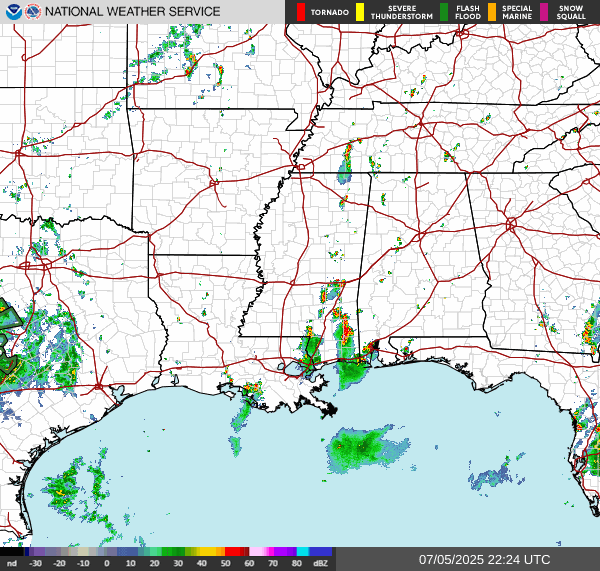 Weather radar map
